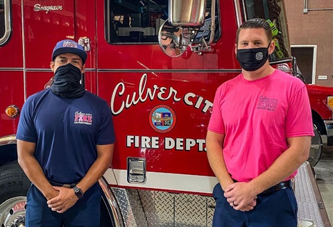 Culver City Firefighters Wear Pink for Breast Cancer Awareness