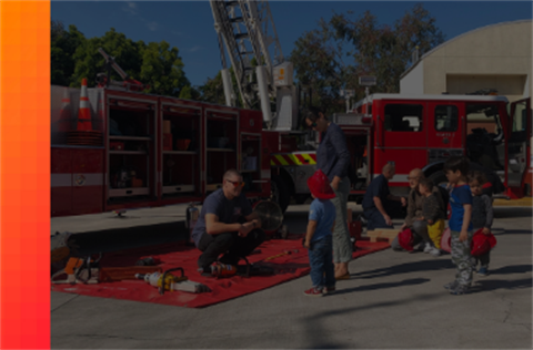 Kids visiting fire station